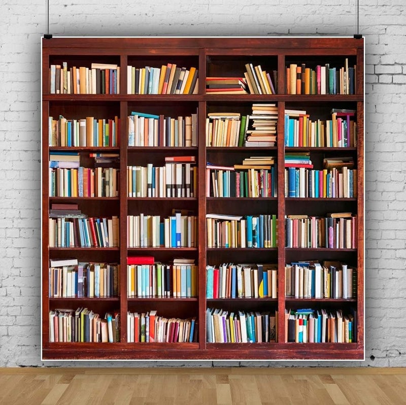 AOFOTO خلفية مكتبة AOFOTO 6x6 قدم لالتقاط الصور خلفية مكتبة المدرسة متجر الكتب فتى فتاة طالب مراهق بورتريه مكتب اجتماع زوم تصوير استوديو دعائم فيديو ستارة ورق حائط سلسة - Image 5
